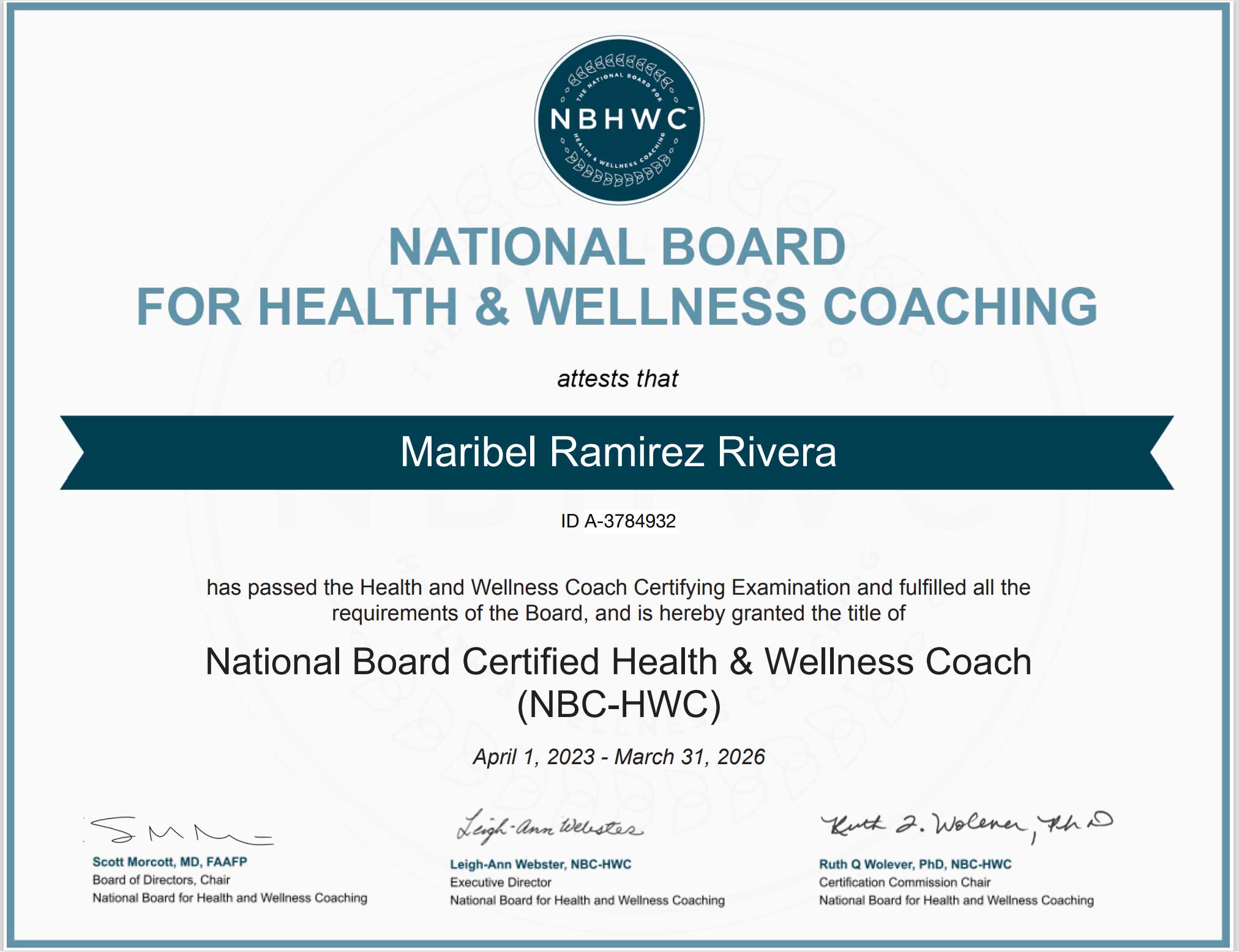 National Board For Health and Wellness Coaching